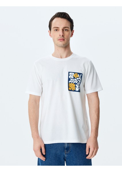 Regular Fit Bisiklet Yaka Kısa Kollu Pamuklu Baskılı Tişört modelleri