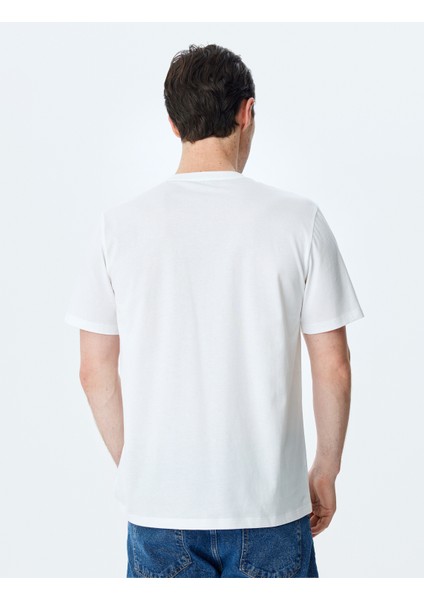 Regular Fit Bisiklet Yaka Kısa Kollu Pamuklu Baskılı Tişört fırsatları