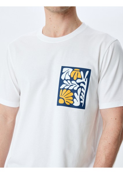 Regular Fit Bisiklet Yaka Kısa Kollu Pamuklu Baskılı Tişört indirimleri