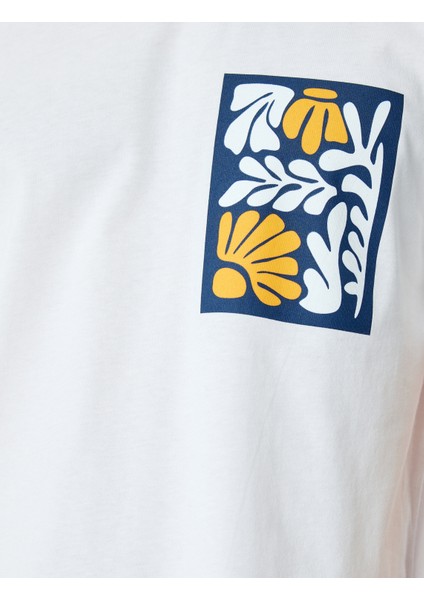 Regular Fit Bisiklet Yaka Kısa Kollu Pamuklu Baskılı Tişört