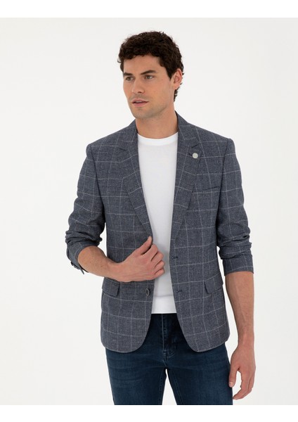 Erkek Lacivert Slim Fit Ceket 50284944-VR033
