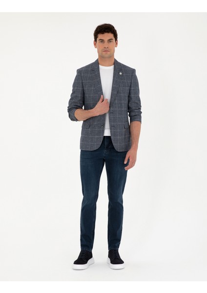 Erkek Lacivert Slim Fit Ceket 50284944-VR033 fırsatları