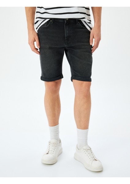 Normal Bel 5 Cepli Slim Fit Jean Şort modelleri