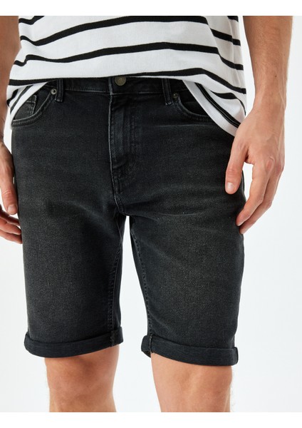 Normal Bel 5 Cepli Slim Fit Jean Şort indirimleri