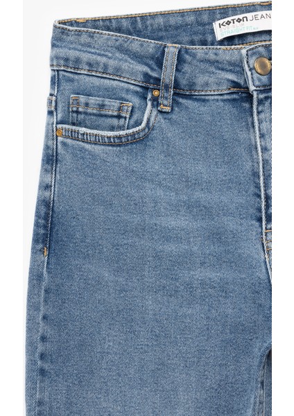 Pamuklu Dar Kesim Normal Bel Jean Pantolon - Slim Straight Fit Jean fırsatları