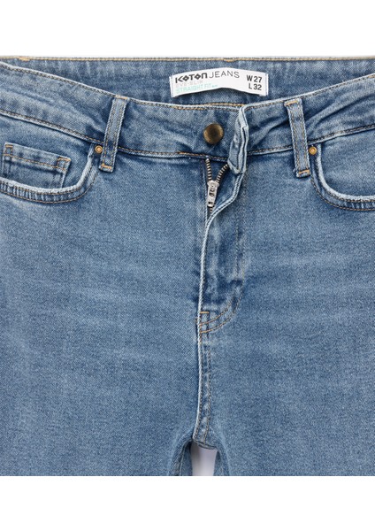 Pamuklu Dar Kesim Normal Bel Jean Pantolon - Slim Straight Fit Jean indirimleri