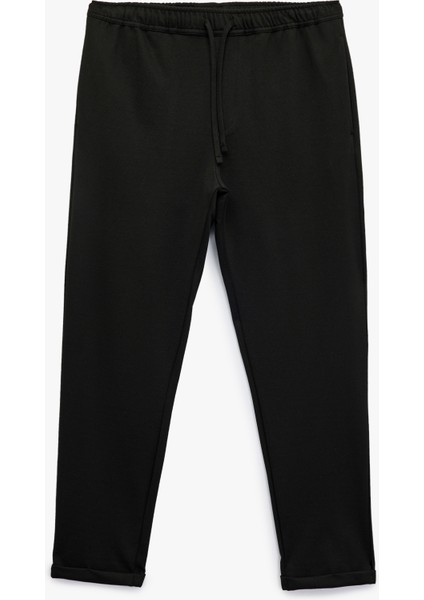 Straight Fit Pike Kumaş Cep Detaylı Beli Bağcıklı Pantolon