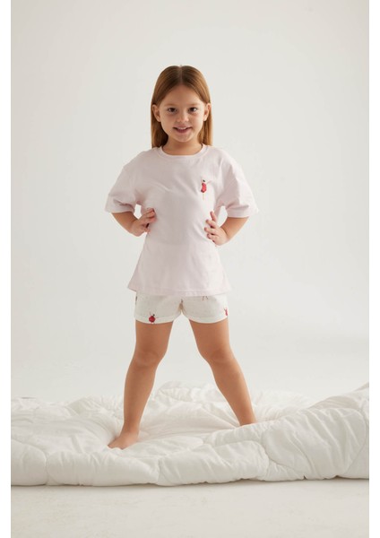 Kız Çocuk Pamuklu Kısa Kollu Şort Pijama Takımı fiyatları