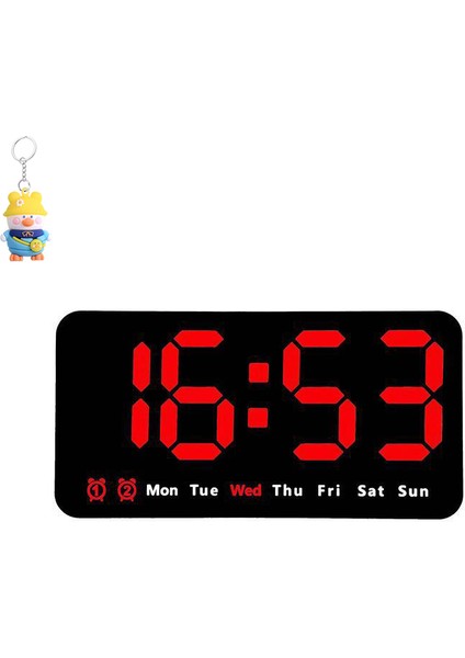 Duvar Saati Basit Büyük Ekran Asılı Çift Amaçlı Saat Oturma Odası Saati Kayışı Sıcaklık Çok Fonksiyonlu Çalar Saat (Yurt Dışından)