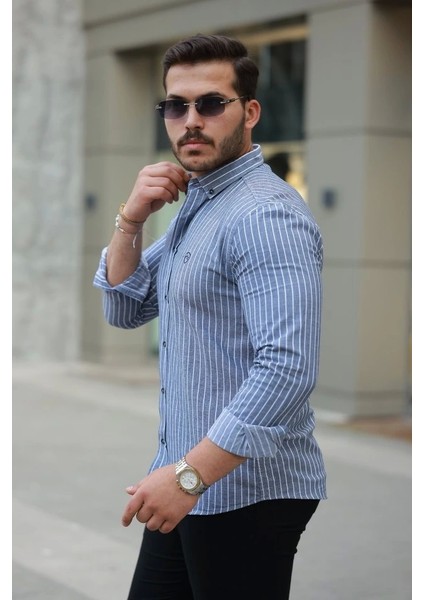 Erkek Çizgili Uzun Kollu Gömlek fiyatları