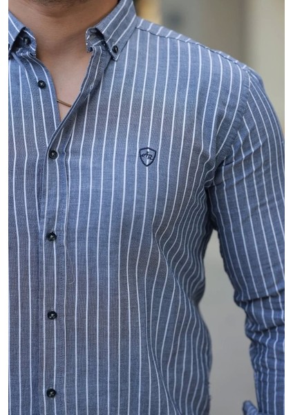 Erkek Çizgili Uzun Kollu Gömlek modelleri