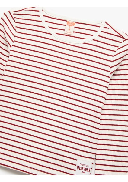 Uzun Kollu Bisiklet Yaka Kaşkorse Çizgili Tişört modelleri