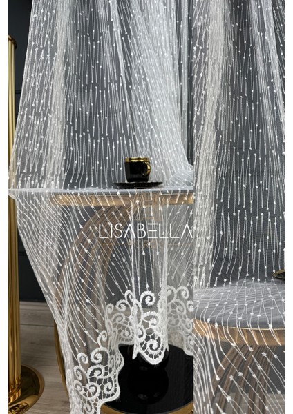 Zigzag Desen Brode Tül (1x2.5 Pile Dikişli) Ütü Istemez