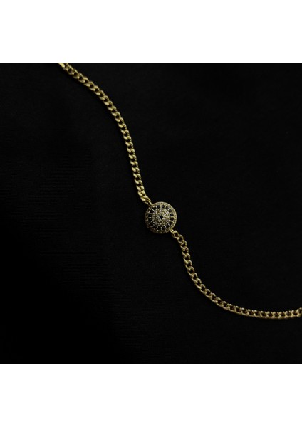 Gold Renk Oval Taşlı Bileklik