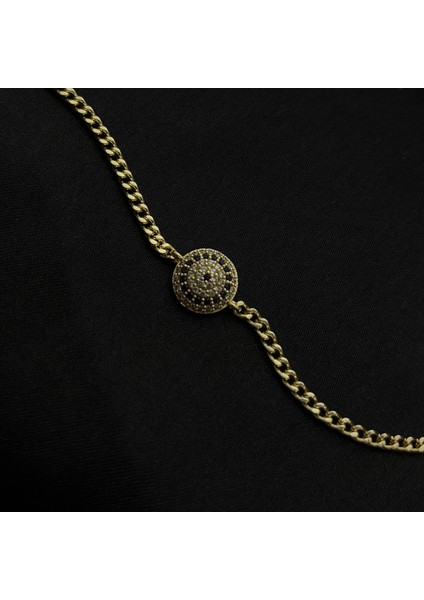 Gold Renk Oval Taşlı Bileklik modelleri