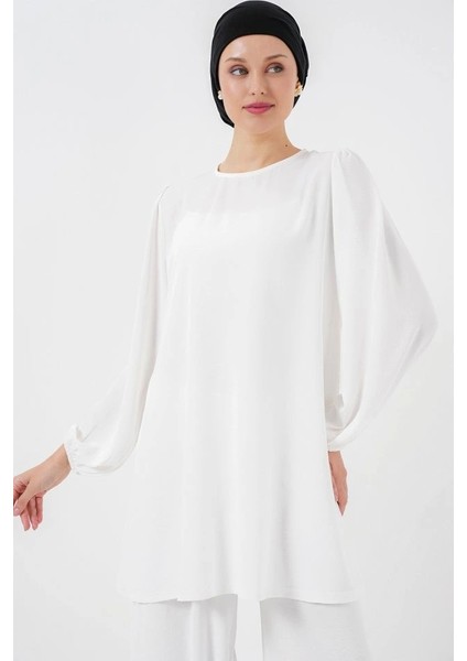 Ayrobin Tunik Pantolon Alt Üst Takım 6712 - Beyaz fiyatları