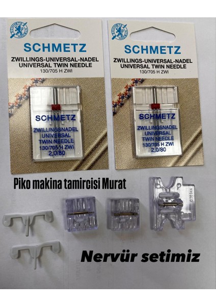 Nervür Seti (5- 7 Kanallı Nervür Ayağı- Nervür Süs Dikiş Ayağı- Nervür Dili Kalın+Ince- 2 Adet Schmetz 2. 0 Çift Iğne (Uyumlu Modeller Için Açıklama Bakınız. .. )