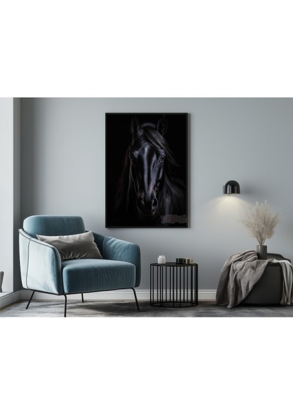 Metal Çerçeveli Gerçek Camlı Tablo - Dijital Baskı - At indirimleri