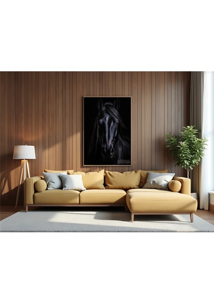 Metal Çerçeveli Gerçek Camlı Tablo - Dijital Baskı - At