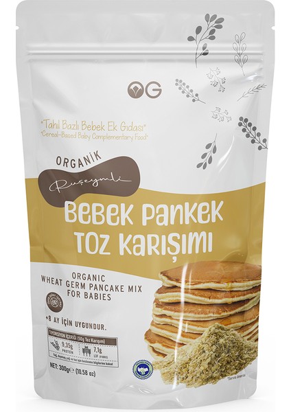Organik Ruşeymli Bebek Pankek Toz Karışımı 300 gr +8 Ay