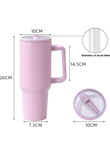 40OZ Araba Dağı Paslanmaz Çelik Soğuk Tutmak Buz Dağı Açık Taşınabilir Araba Saman Çift Katmanlı Yalıtım Kabı (Yurt Dışından)