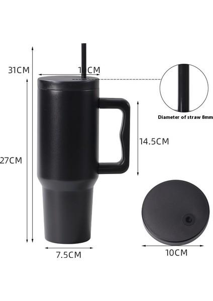 40OZ Araba Dağı Paslanmaz Çelik Soğuk Tutmak Buz Dağı Açık Taşınabilir Araba Saman Çift Katmanlı Yalıtım Kabı (Yurt Dışından)