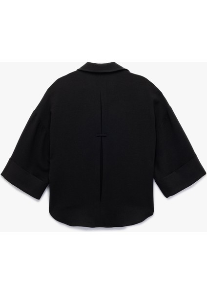 Krep Kumaş 3/4 Kollu Oversize Gömlek fiyatları