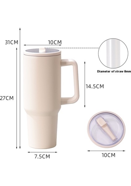 40OZ Araba Dağı Paslanmaz Çelik Soğuk Tutmak Buz Dağı Açık Taşınabilir Araba Saman Çift Katmanlı Yalıtım Kabı (Yurt Dışından)