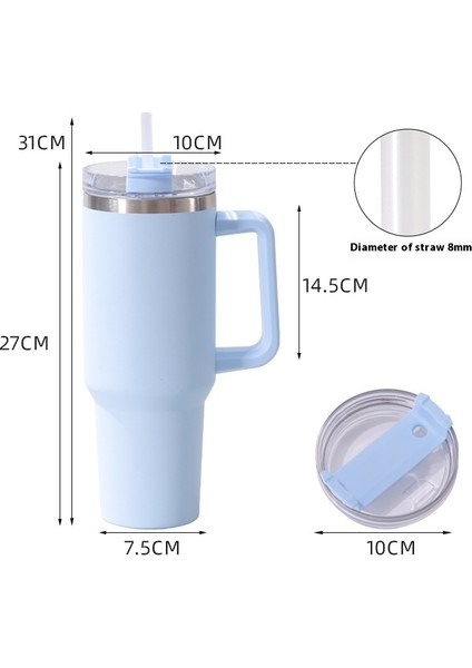 40OZ Araba Dağı Paslanmaz Çelik Soğuk Tutmak Buz Dağı Açık Taşınabilir Araba Saman Çift Katmanlı Yalıtım Kabı (Yurt Dışından)