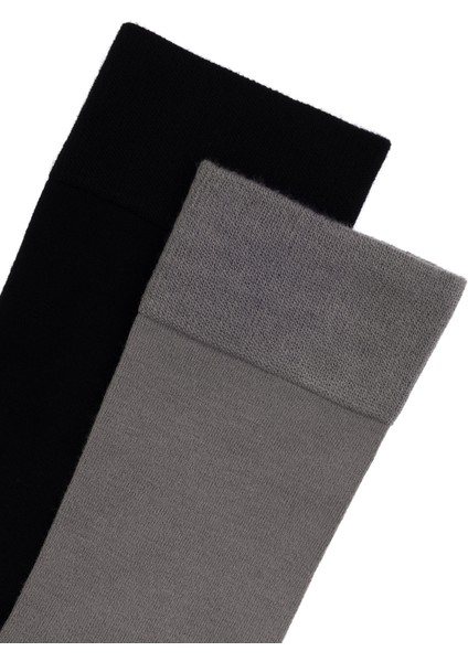 Erkek Erkek Bambu Karışımlı 2'li Paket Gri Soket Basic Çorap 50308478-100