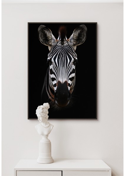 Metal Çerçeveli Gerçek Camlı Tablo - Dijital Baskı - Zebra