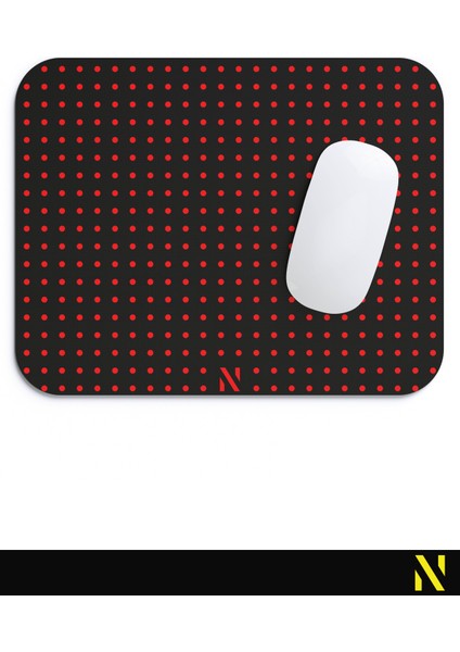 Kırmızı Renkli Dot Nokta Desenli Ergonomik Mouse Pad - 23 cm x 19 cm - Kaydırmaz Taban Ev ve Ofis Kullanımı Fare Altlığı Mousepad fırsatları