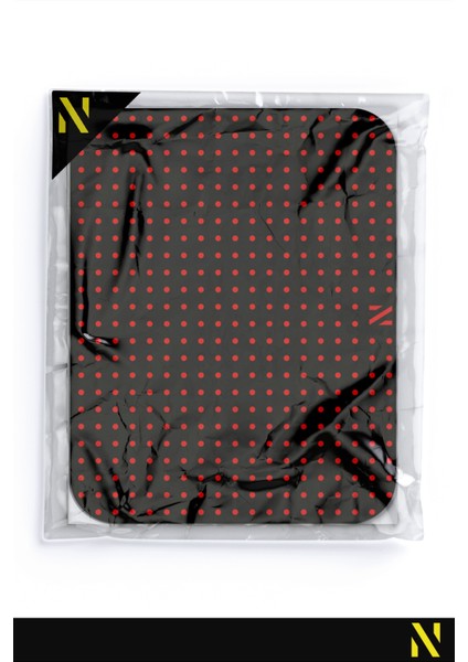 Kırmızı Renkli Dot Nokta Desenli Ergonomik Mouse Pad - 23 cm x 19 cm - Kaydırmaz Taban Ev ve Ofis Kullanımı Fare Altlığı Mousepad