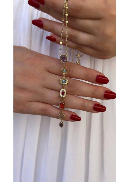 14 Ayar Altın Renkli Taşlı Kolye 841 fiyatları