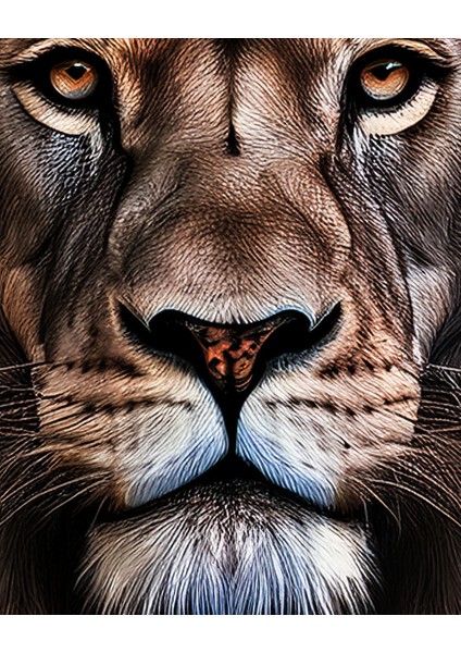 Metal Çerçeveli Gerçek Camlı Tablo - Dijital Baskı - Aslan fiyatları