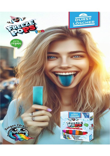 Freeze Pops Massereıs Fun %100 Vegan 400 ml *10'lu