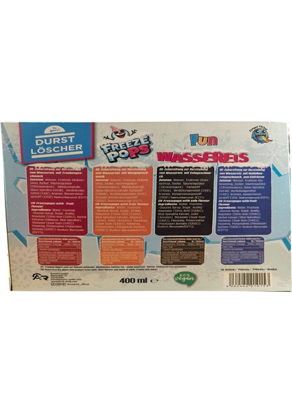 Freeze Pops Massereıs Fun %100 Vegan 400 ml *10'lu