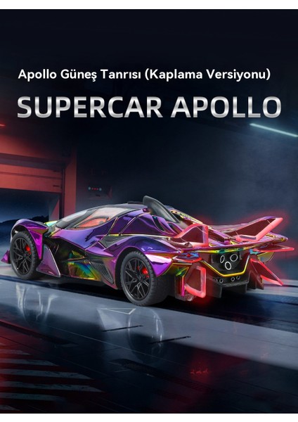 1:24 Apollo Evo Elektro Araba Modeli Ses ve Işık Erkek Süsleri (Yurt Dışından) fırsatları