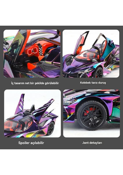 1:24 Apollo Evo Elektro Araba Modeli Ses ve Işık Erkek Süsleri (Yurt Dışından) indirimleri