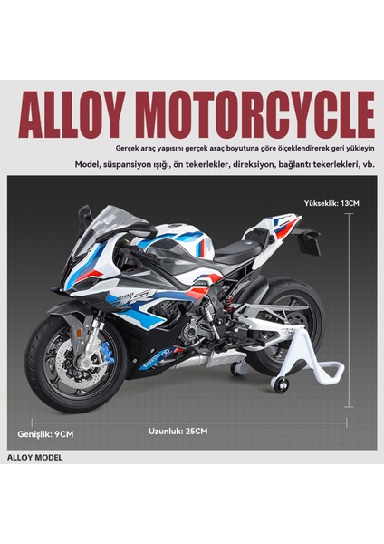 1:9 Baoma M1000RR Büyük Alaşımlı Motosiklet Modeli (Yurt Dışından) modelleri