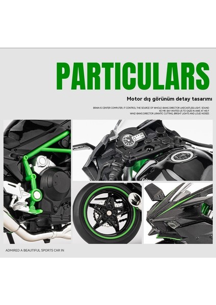 1:12 Kawasaki Ninja H2R Alaşımlı Motosiklet Modeli Oyuncak (Yurt Dışından) modelleri