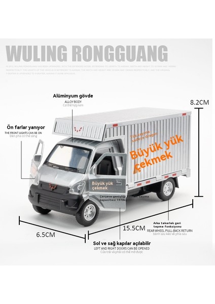 1:32 Wuling Rongguang Küçük Kart Alaşımlı Minibüs Modeli (Yurt Dışından) modelleri