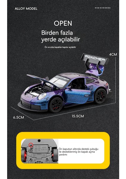 1:32 Baozhijie GT3RS Alaşım Kuyruk Araba Modeli (Yurt Dışından) fiyatları