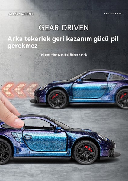 1:32 Baozhijie GT3RS Alaşım Kuyruk Araba Modeli (Yurt Dışından) indirimleri
