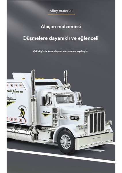 1:24 Amerikan Ağır Kamyon Çekme Alaşımlı Araba Modeli (Yurt Dışından) fiyatları