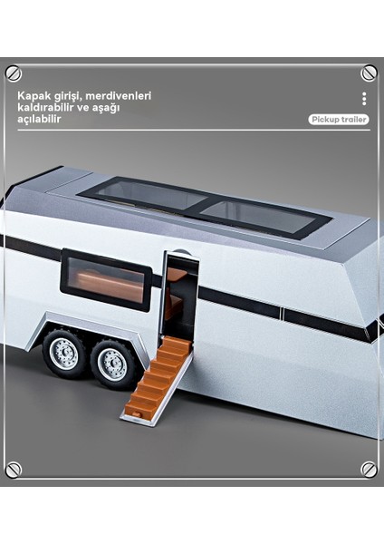 1:32 Tesla Pikap Alaşımlı Model Römork Rv Oyuncak (Yurt Dışından) indirimleri