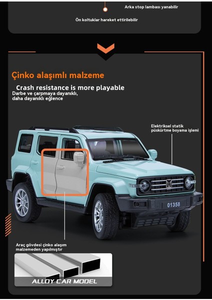 1:24 Tank 300 Anahtar Versiyonu Alaşım Araba Modeli (Yurt Dışından) modelleri