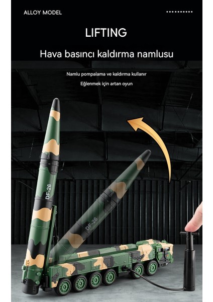 1:50 Dongfeng 26 Alaşımlı Model Füze Fırlatma Taşıyıcı Süsleri (Yurt Dışından) fiyatları