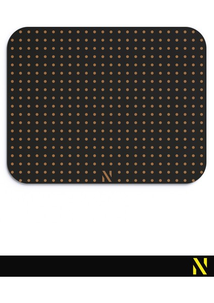 Kahverengi Renkli Dot Nokta Desenli Ergonomik Mouse Pad - 23 cm x 19 cm - Kaydırmaz Taban Ev ve Ofis Kullanımı Fare Altlığı Mousepad