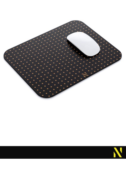 Kahverengi Renkli Dot Nokta Desenli Ergonomik Mouse Pad - 23 cm x 19 cm - Kaydırmaz Taban Ev ve Ofis Kullanımı Fare Altlığı Mousepad modelleri
